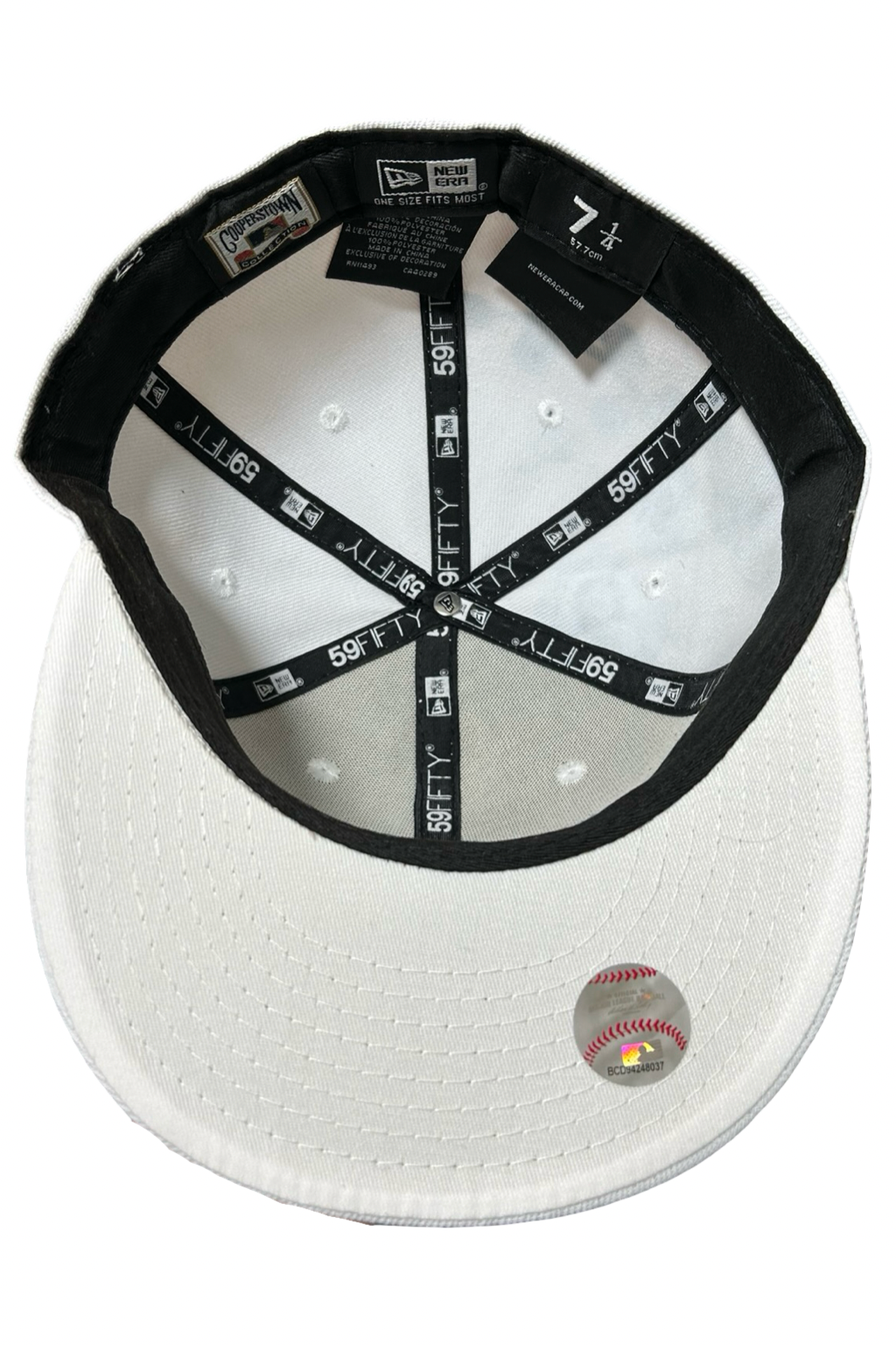 Casquette New Era 59Fifty Custom blanche Fleurs Bleues – Taille 7 1/4