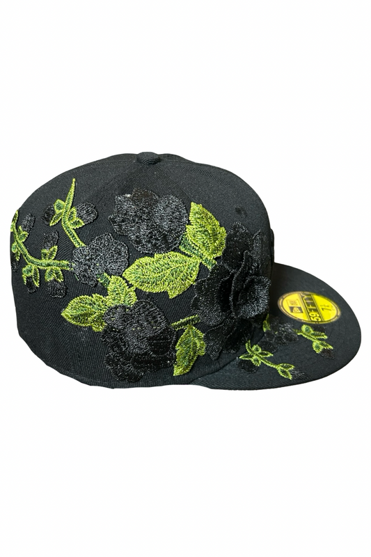 New Era 59Fifty NY Floral Rose – Édition Noire & Vert